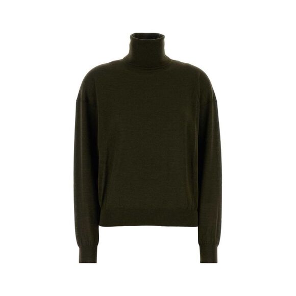 Saint Laurent Women Olive Green Cashmere Blend Sweater
